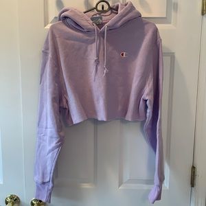 Light Purple Reverse Weave Champion Cropped Hoodie